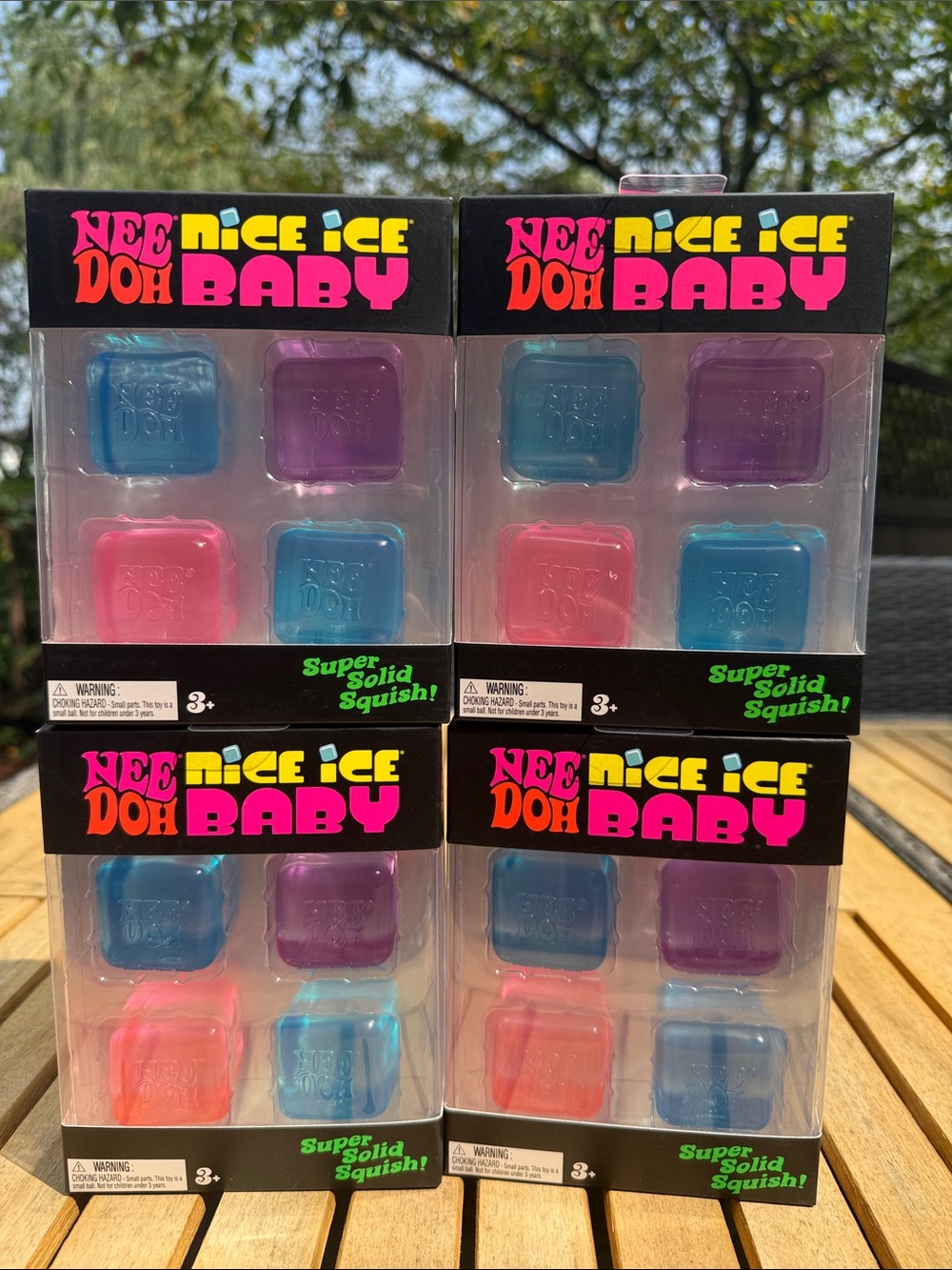 Nee Doh nice ice baby 4  Toy Pack - Pink, Blue, Purple-  lot of 4
